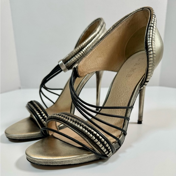 L.A.M.B. LAMB Women's Karoline Strappy Stiletto Heels Gunmetal size 10 M Y2K - Picture 1 of 16